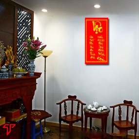 Tranh thư pháp hình phật chữ lộc
